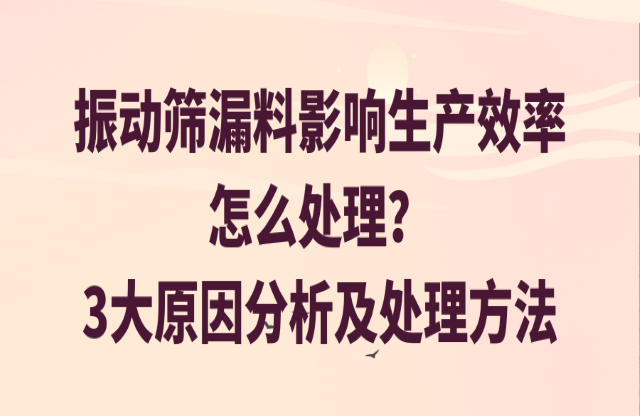 振動(dòng)篩漏料影響生產(chǎn)效率怎么處理？3大原因分析及處理方法
